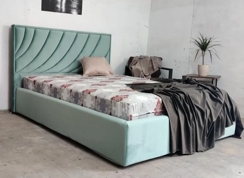 Кровать Laurel Premium 90 х 190 см Simple С дополнительной металлической цельносварной рамой Зеленый Киев - изображение 3