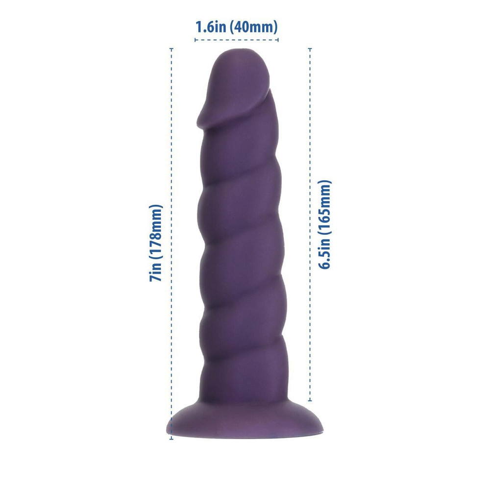 Фалоімітатор Fantasy by Addiction Unicorn Dildo 7” Purple, віброкуля в подарунок Sex Aura Київ - фото 2