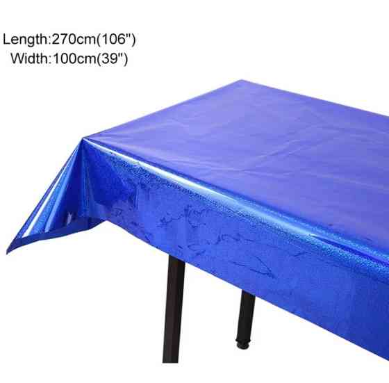 Скатерть клеенка из фольги с голограммой 270 на 100 см синий Киев