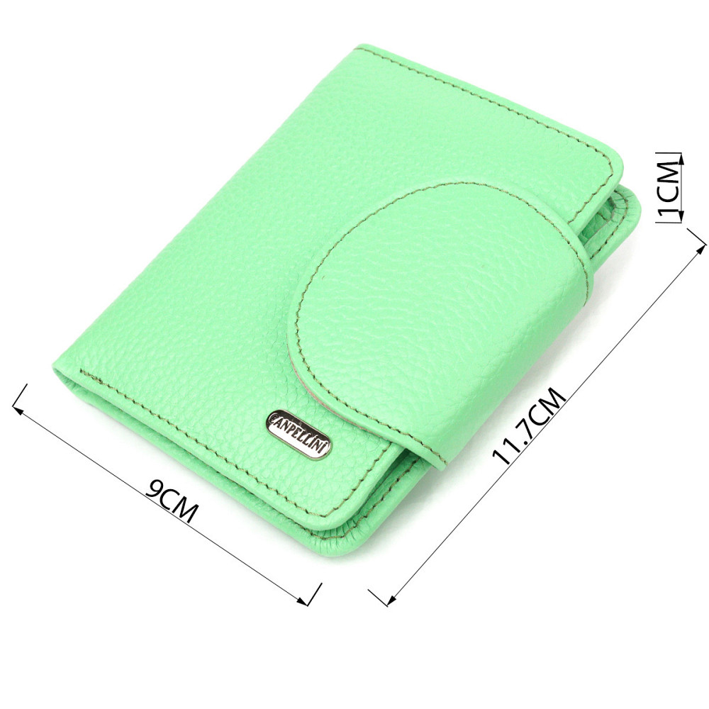 Компактный женский кошелек из натуральной кожи CANPELLINI 21666 Салатовый Киев - изображение 3