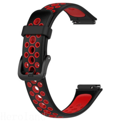 Ремінець до фітнес браслета BeCover Vents Style для Huawei Band 7/Honor Band 7 Black-Red (709440) Вінниця - фото 1