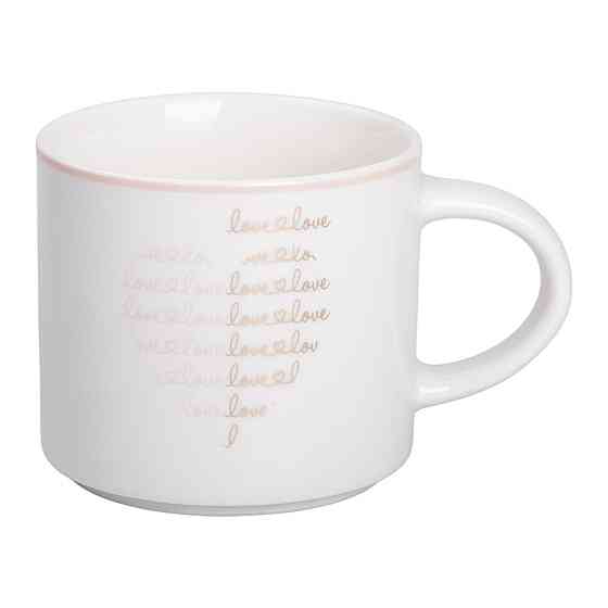 Белая фарфоровая кружка для кофе и чая 350 мл Киев