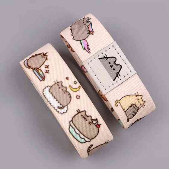 Браслет kawaii кот в стиле Пушин эластичный тканевый милый аксессуар на руку Киев