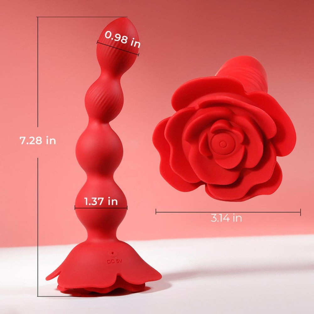 Анальний стимулятор - Rose Rotating Anal Beads Sex Aura Київ - фото 7