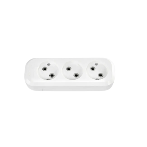 Колодка подовжувача без заземлення 3 розетки біла Standard Titanum Житомир - изображение 1
