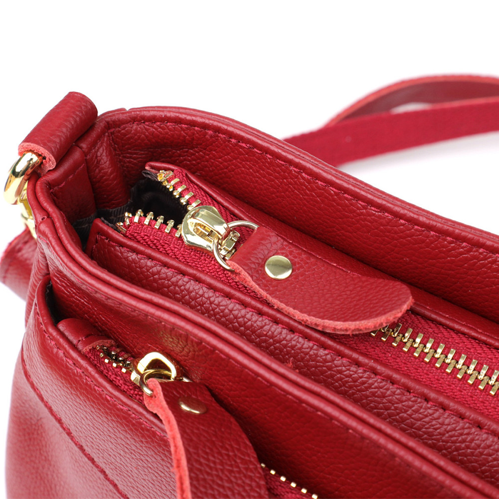 Женская сумка с твердым дном из натуральной кожи Vintage 22982 Красный Киев - изображение 5