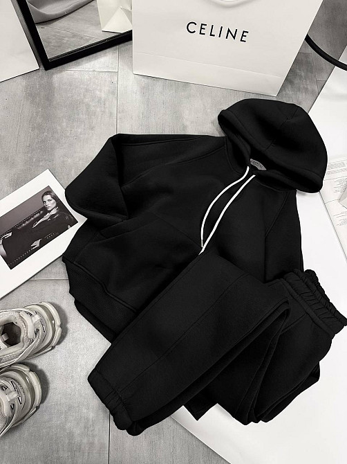 Жіночий утеплений костюм двійка: худі і штани турецька трьохнитка на флісі Одеса - фото 4