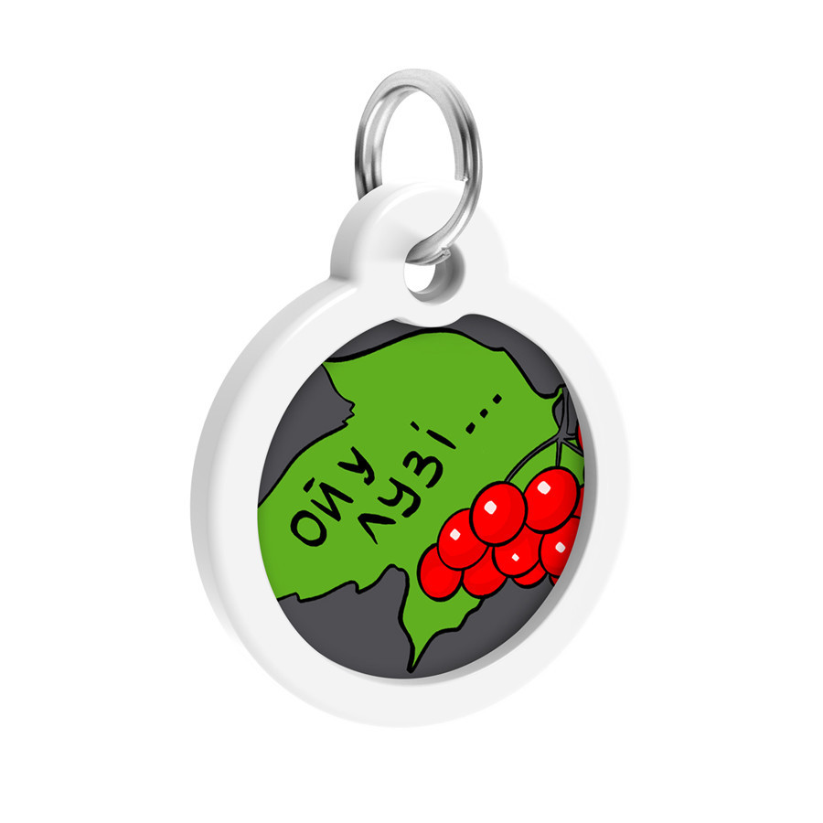 Адресник для собак і котів металевий WAUDOG Smart ID з QR-паспортом, малюнок "Каліна", круг, Д 30 мм Вінниця - фото 4