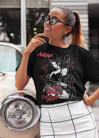 Футболка з аніме принтом Нана Осакі Аніме Блакк оверсайз (S/M/L) Чорний AnimeJ0159 Дніпро