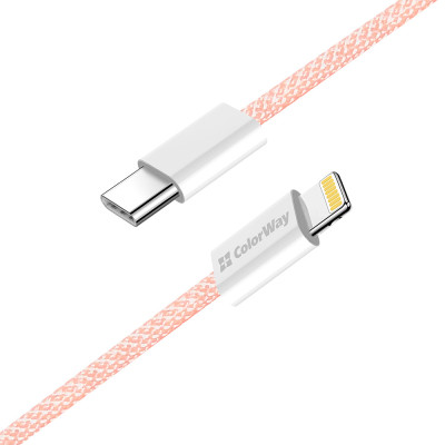 Дата кабель USB-C to Lightning 1.0m 27W pink ColorWay (CW-CBPDCL061-P) Винница - изображение 11