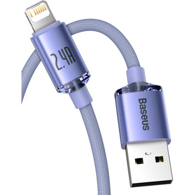 Дата кабель USB 2.0 AM to Lightning 2.0m 2.4A purple Baseus (CAJY000105) Вінниця - фото 2