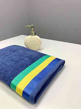 Махровое полотенце Ideal Textile 70*140 см с яркими полосками (56860802) Джинс Черновцы