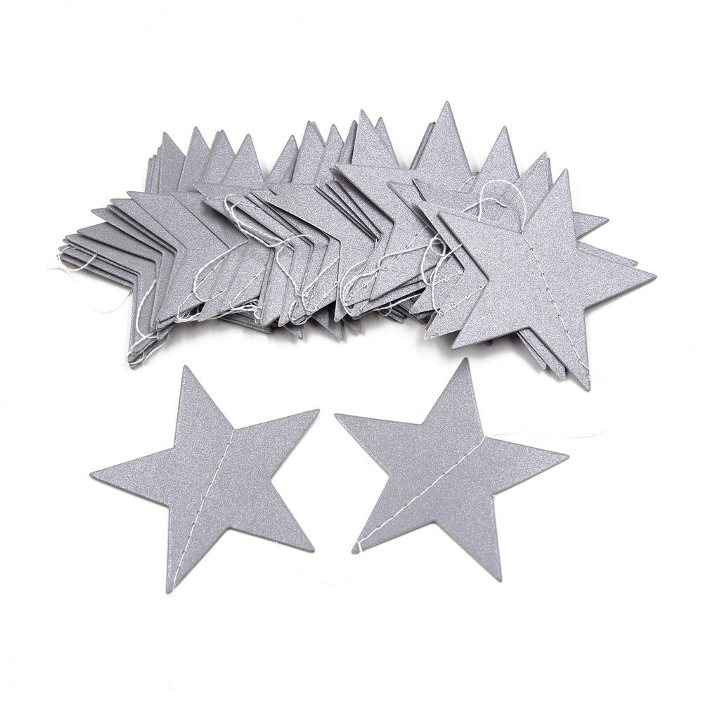 Гирлянда Звездочки на нитке 4 м на 65 мм серый Киев - изображение 1