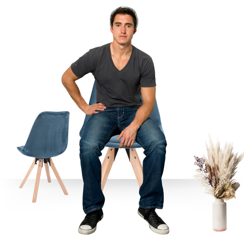 Стілець Saida Jumi у скандинавському стилі з дерев'яними ніжками аквамарин Київ - фото 8