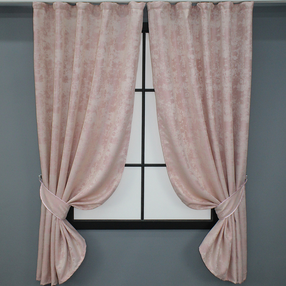 Комплект коротких штор VR-Textil Жаккард Sultan YL № 1370ш Бледно-розовый 130х170 см 2 шт (35-0090) Киев - изображение 1