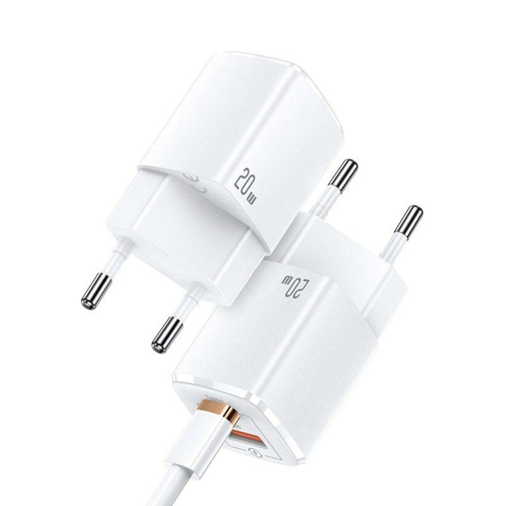 Мережевий зарядний пристрій Usams US-CC128 T37 Super Si QC3.0+PD Fast Charger 20W(EU) White Киев - изображение 2