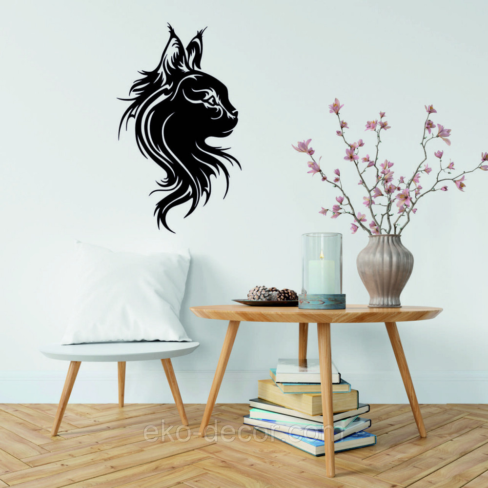 Декоративное настенное Панно «Кот» Декор на стену 70*42 см, Черный Киев - изображение 4