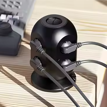 Удлинитель переноска сетевая на 8 розеток с USB длина 1.8м, в цвете черный Каменец-Подольский - изображение 2