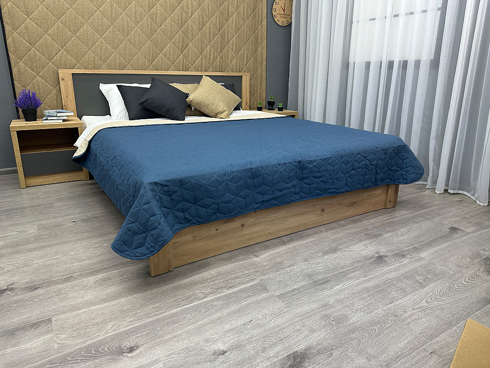 Покрывало двустороннее Decorator Microfiber куб 140х215 см синий с бежевым (85-106) Киев - изображение 6
