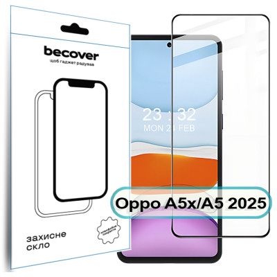 Стекло защитное BeCover Oppo A5x / A5 2025 (4G/5G) Black (713931) Винница - изображение 1