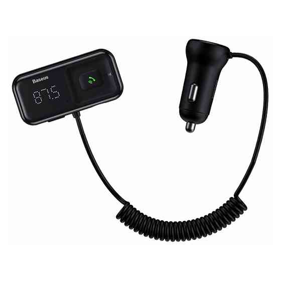 FM трансмітер модулятор Baseus S-16 Bluetooth FM Launcher 2 USB CCTM-E01 (Чорний) Николаев