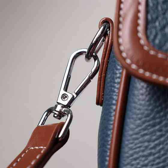 Сумка жіноча з фактурним клапаном із натуральної шкіри Vintage 22622 Синя Київ