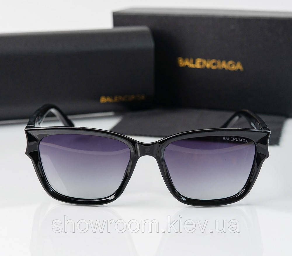 Солнцезащитные женские очки Balenciaga (03260) черные Киев - изображение 4
