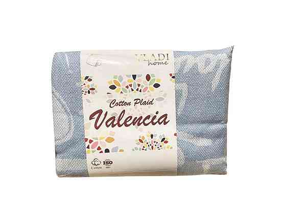 Плед 140*200 Валенсия VANILLA LOVE белый-сер-голубн-.дым ТМ VLADI Киев