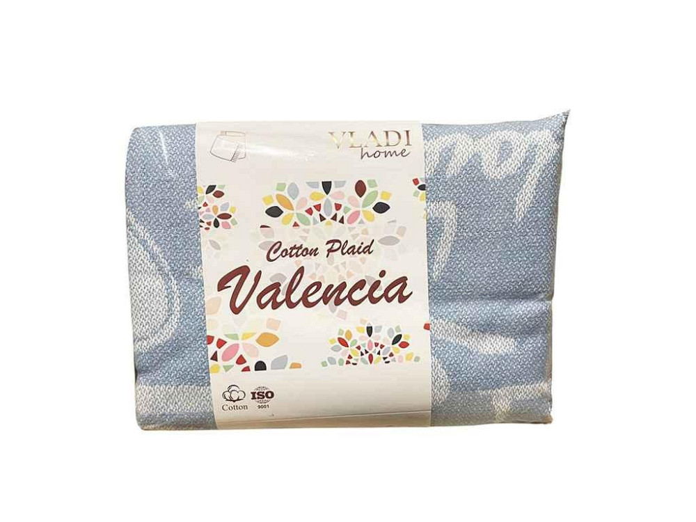 Плед 140*200 Валенсия VANILLA LOVE белый-сер-голубн-.дым ТМ VLADI Solmir Solmir Solmir Київ - фото 1