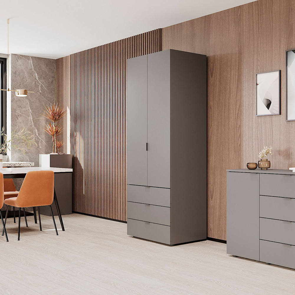 Шкаф распашной для одежды Doros Гелар 77,5х49,5х203,4 см Графит (DRS-011107) Днепр - изображение 6