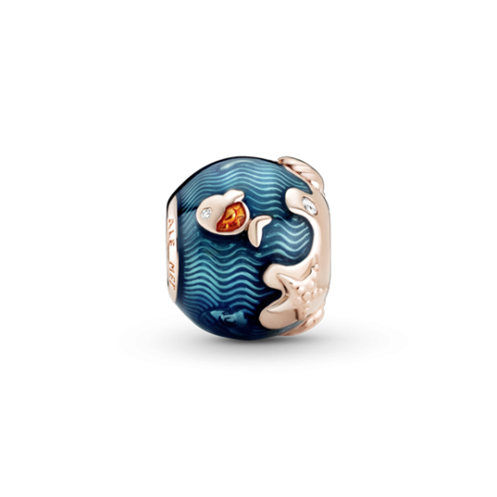 Срібна намистина Пандора "Shimmering Ocean Waves & Fish Charm" 789004C01 MasterSem Київ