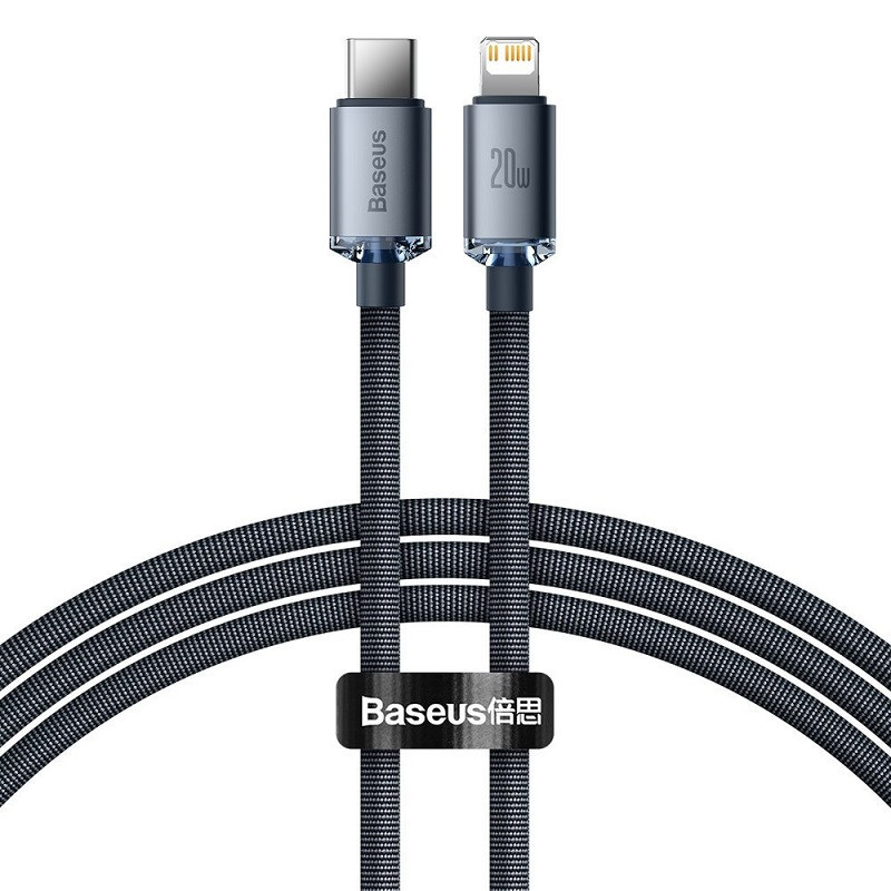 Кабель Baseus Crystal Shine Series Fast Charging Data Cable Type-C to iP 20W 2m Black Київ - фото 6