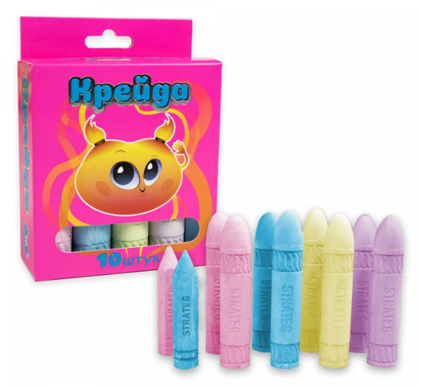 Крейда Куля - 10 штук Strateg різнокольорова (50118), шт Київ - фото 1