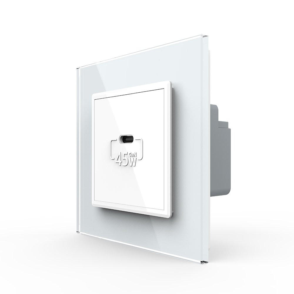 Розетка USB Type-C з Power Delivery 45W Livolo білий (VL-C7-FCUC-2WP) Коломыя - изображение 5