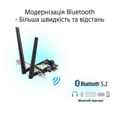 Сетевая карта Wi-Fi ASUS PCE-AXE5400 (90IG07I0-ME0B10) Винница