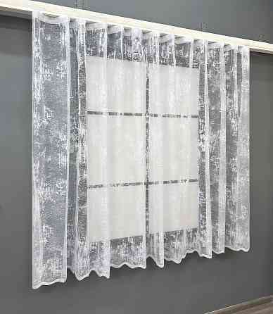 Короткая тюль, высота 1,6 м., жаккард цвет белый 1860т Киев