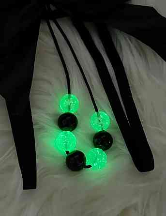 Труси з намистом фосфорні жіночі oversize чорний Київ