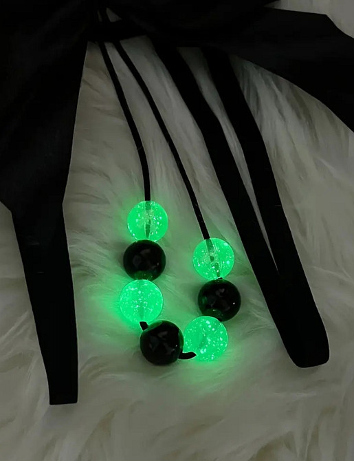 Труси з намистом фосфорні жіночі oversize чорний Київ - фото 3