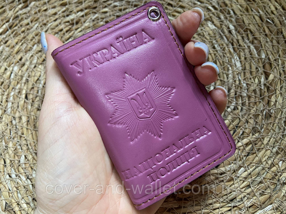 Жіноча обкладинка на посвідчення НПУ (Національна поліція України) рожевого кольору Київ - фото 3