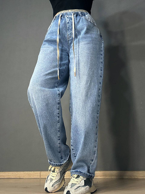 Джинсы женские Liana 1-055 MOM с резинкой на талии большие размеры голубые, голубой, 4О, 40, 105 см, 130 см Киев - изображение 9