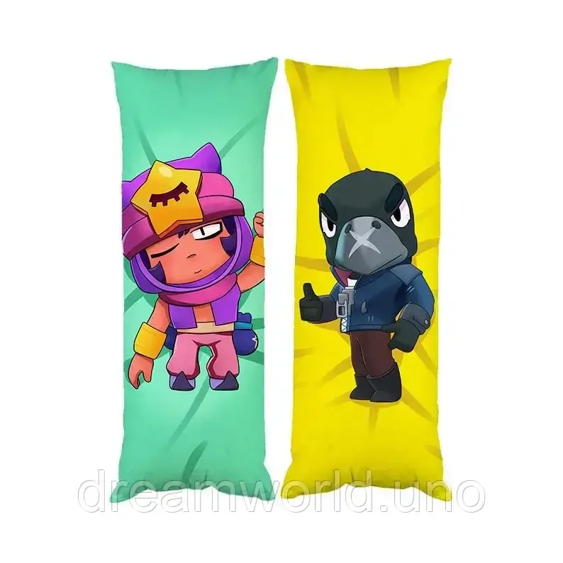 Подушка дакімакура Сенді та Ворон Бравл Старс декоративна партова подушка для обіймання 60х200 Харків - фото 1