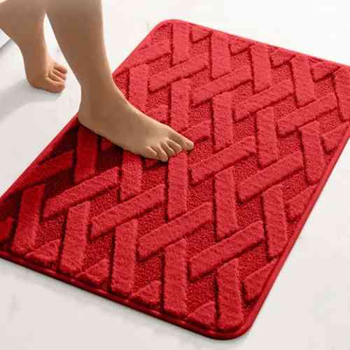 Коврик для ванной и душа коврик для ног в ванную комнату,микрофибра,атискользящий c узором 40х60 см,красный Кам'янець-Подільський