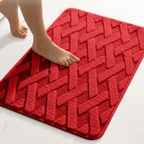 Коврик для ванной и душа коврик для ног в ванную комнату,микрофибра,атискользящий c узором 40х60 см,красный Каменец-Подольский - изображение 4