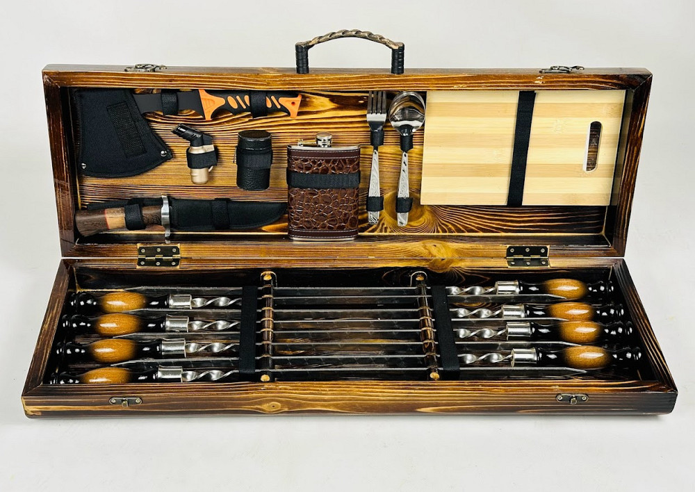 Подарунковий набір шампурів в дерев'яному кейсі ПИКНИК ЛАЙТ HAPPY DAYS Тернопіль - фото 2