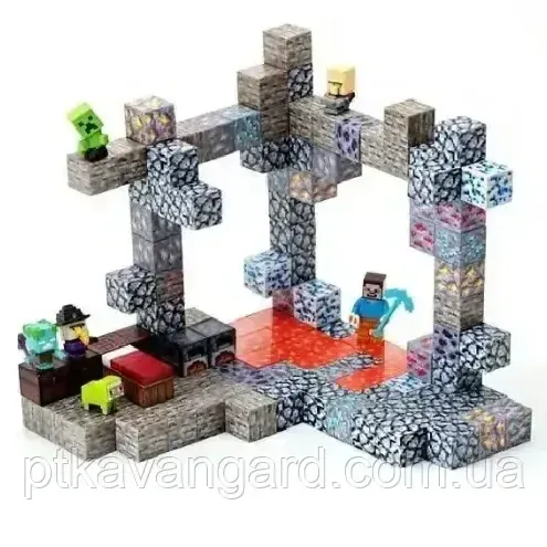 Магнитный конструктор майнкрафт шахта 134 магнитных блока, с фигурками Dream World LZCK 015 Хмельницкий - изображение 1