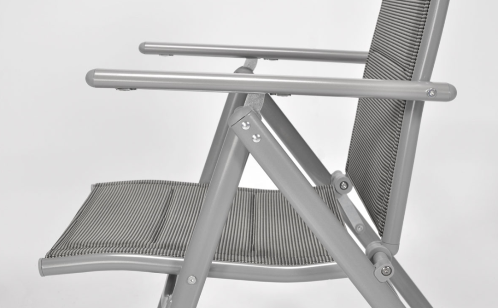 Складний садовий стілець MODENA eDomator алюмінієвий з регулюванням спинки, Срібний (Польща) Київ - фото 5