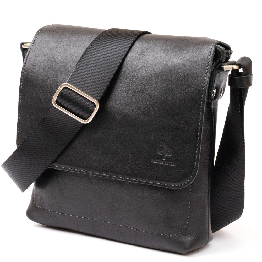 Сумка мессенджер в гладкой коже GRANDE PELLE 11333 Черная Киев - изображение 1