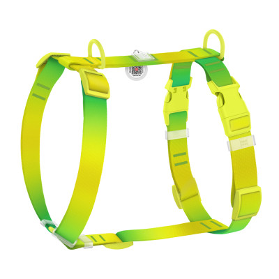 Шлей для собак WAUDOG Nylon Recycled анатомическая H-образная с QR-паспортом, пластиковый фастекс, S салатовая (47515) Винница - изображение 1