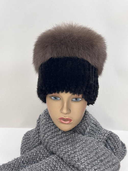 Шапка меховая женская кубанка Мерлин Коричневый Харьков - изображение 11