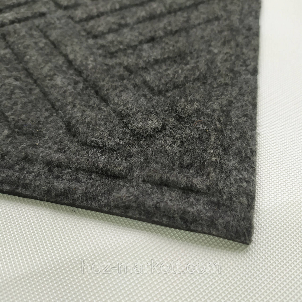 Коврик 90 х 60 см прорезиненный с ворсом в прихожую серый Харьков - изображение 2